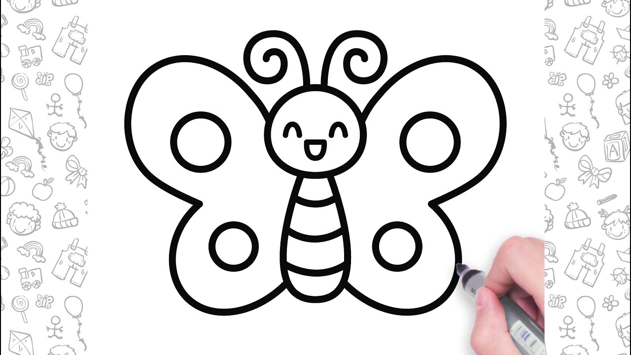 Butterfly Drawing Easy Step by Step | Easy Drawings For Kids