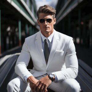 white suit