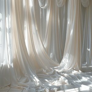 white curtains