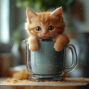 cat in a blender