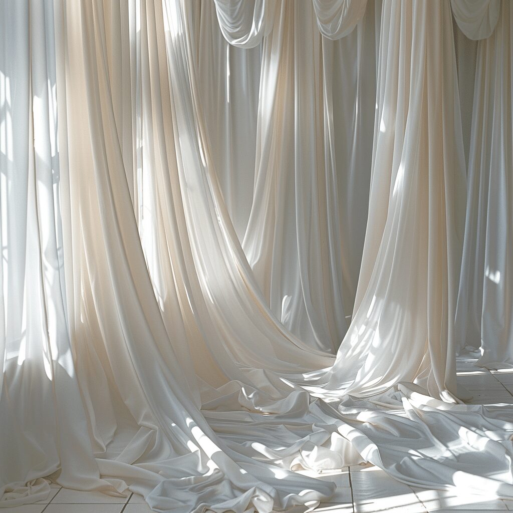 white curtains